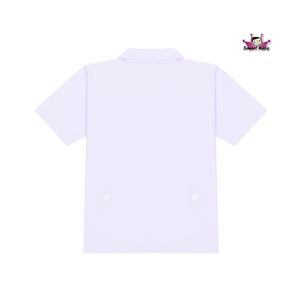 สมาร์ทคิดส์ เสื้ออนุบาลคอฮาวาย เอวกระดุม สีขาว ไซส์ L