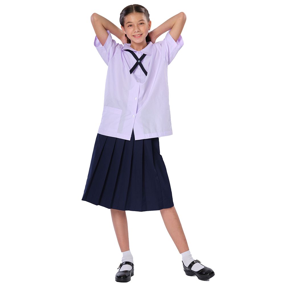 น้อมจิตต์ เสื้อคอบัวผ่าตลอด สีขาว ไซส์ 38