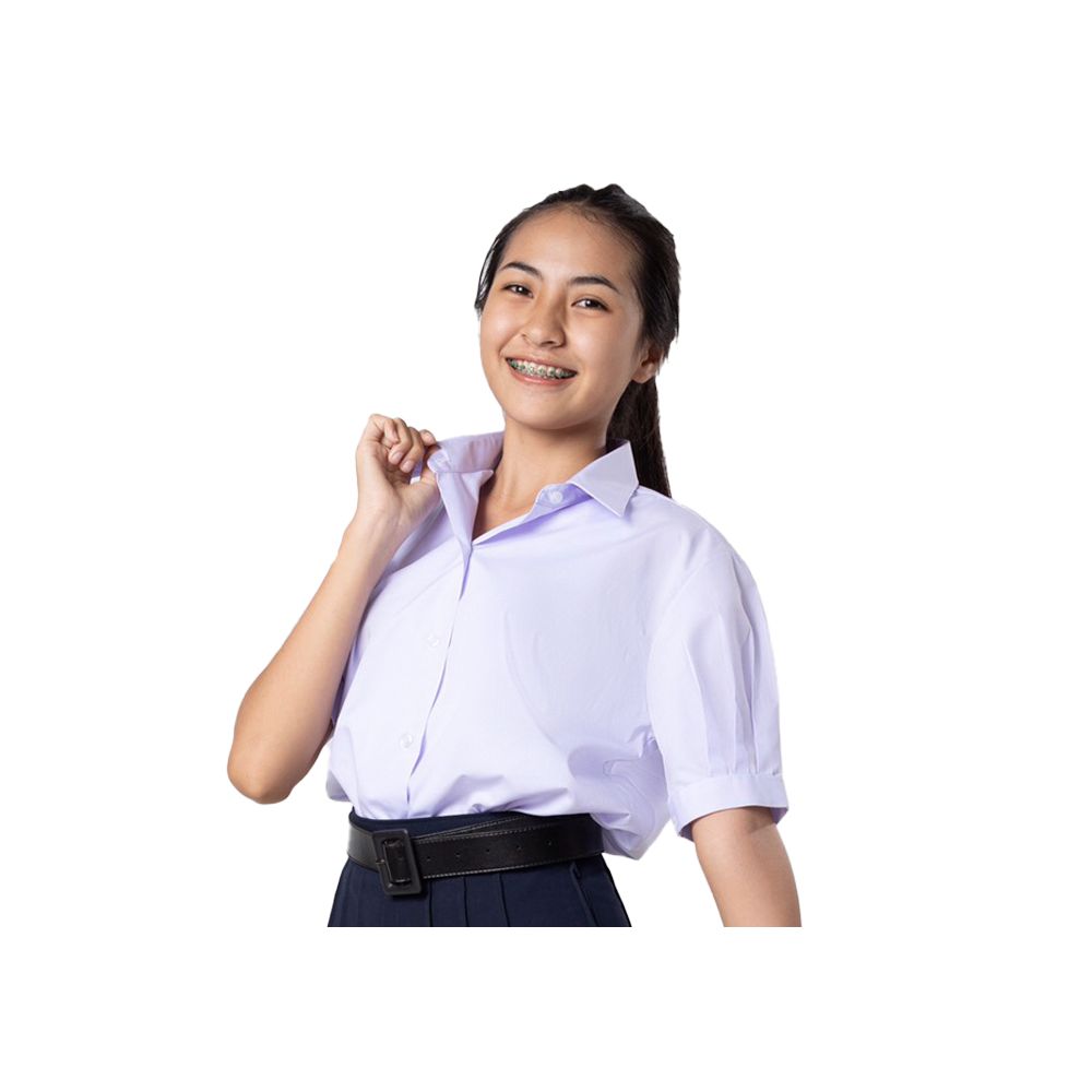 COOLKIDZ เสื้อนักเรียนหญิง มัธยมปลายแขนพอง สีขาว ไซส์ 42