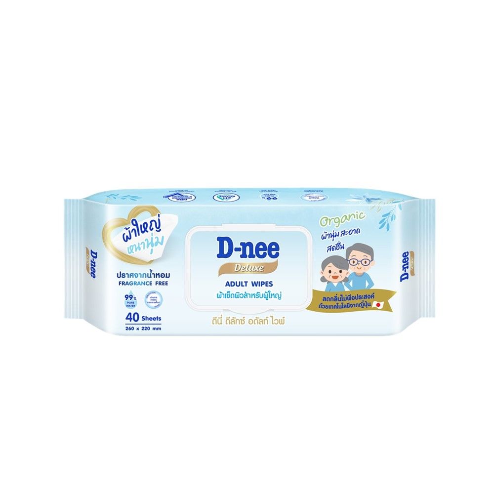 D-NEE DELUXE ADULT WIPES 40 SHEETS