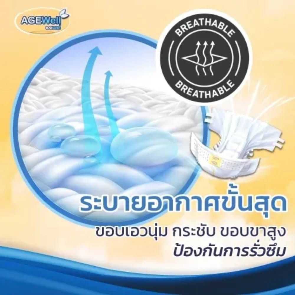 เอจเวลล์ ผ้าอ้อมผู้ใหญ่แบบเทป ไซซ์ S-M 30 ชิ้น