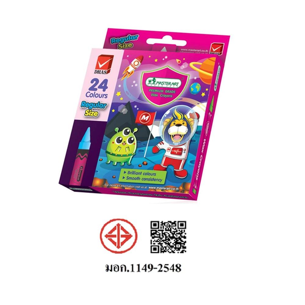 M ART สีเทียน 24 สี กลาง