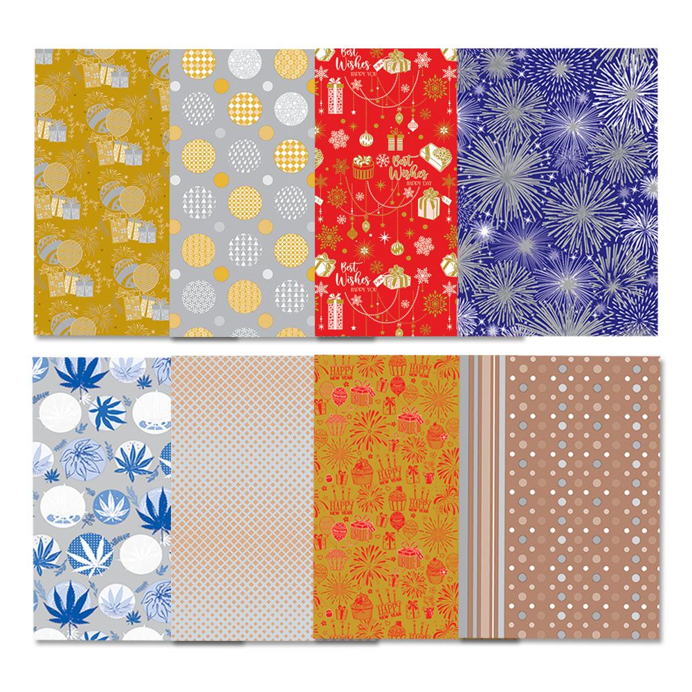 กระดาษห่อของขวัญ มุก 2 สี คละสี (คละแบบ)