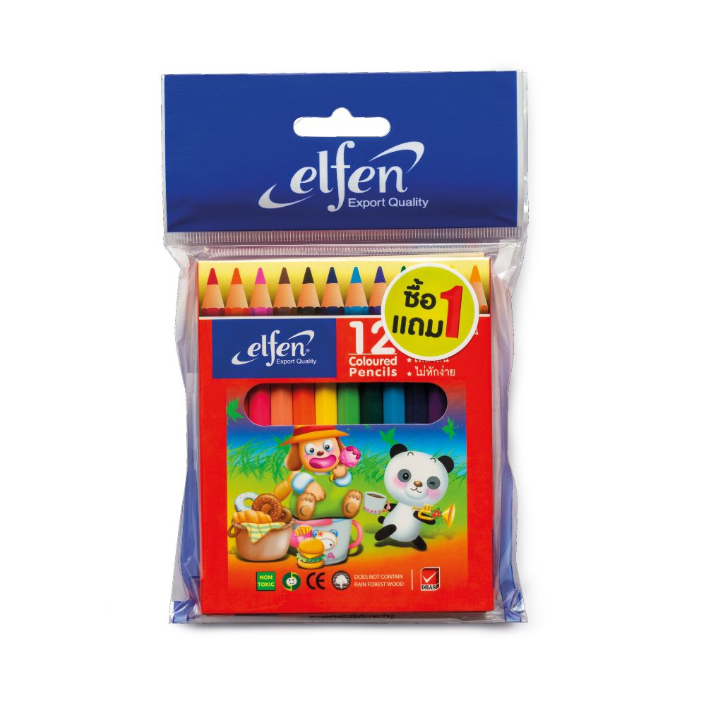 ELFEN COLOR PENCILS H 12 PCS PACK 1 FREE 1