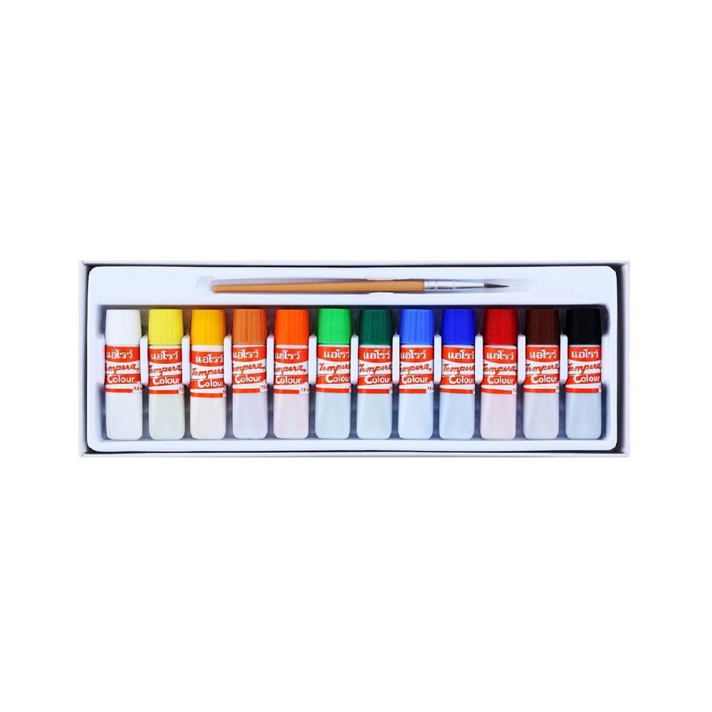 แอร์โรว์ สีน้ำ 12 สี หลอดพลาสติก 7.5 ซีซี