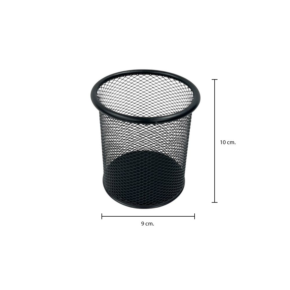 ที่ใส่ปากกาตะแกรงทรงกลม สีดำ