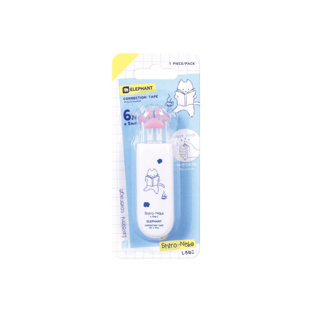 ELEPHANT CORRECTION TAPE SHIRO-NEKO 6 M