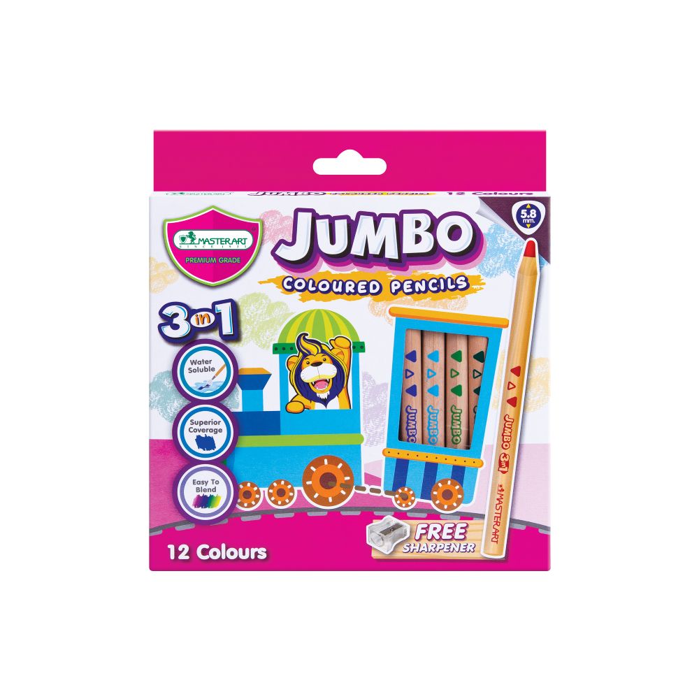 MASTER ART JUMBO COLOURED PENCILS 12 COLORS 5.8 MM