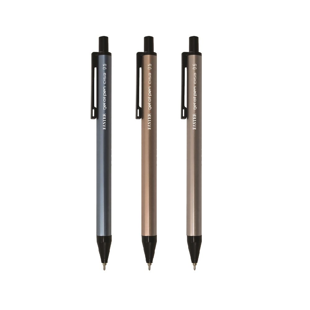 FASTER GEL BALLPOINT PEN 0.5 MM PACK 3 CX513-FAN