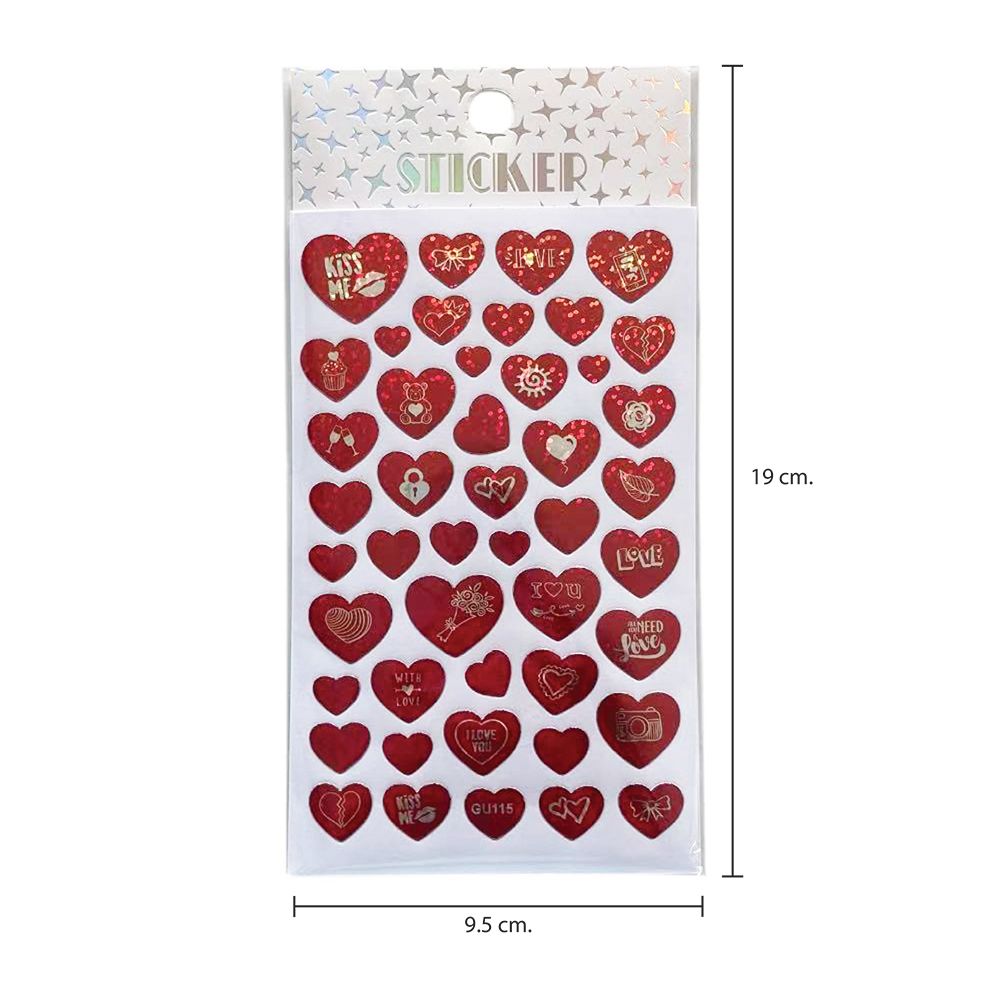 สติ๊กเกอร์วาเลนไทน์ แพ็ค 5 (คละลาย)