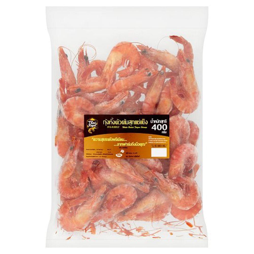 ไทย รอยัล กุ้งทั้งตัวต้มสุกแช่แข็ง 400 กรัม