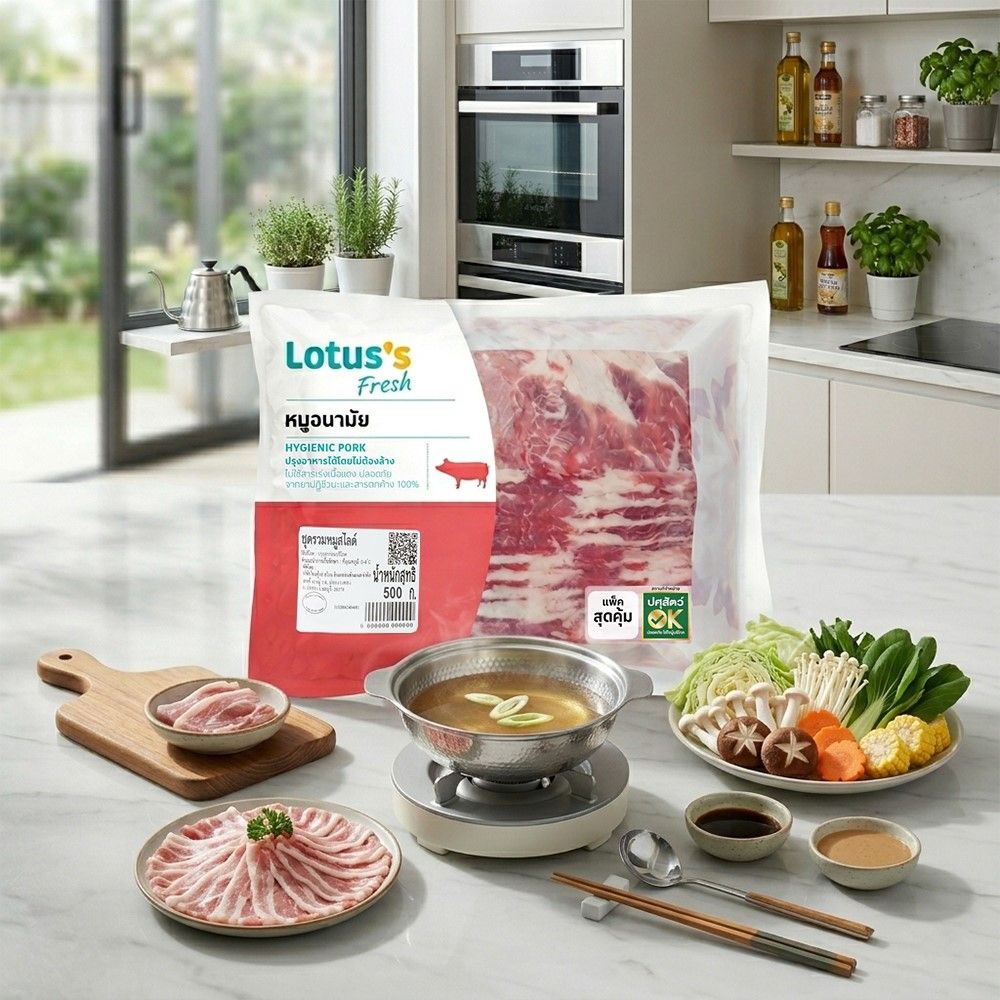 โลตัส ชุดรวมหมูสไลซ์ 500 กรัม