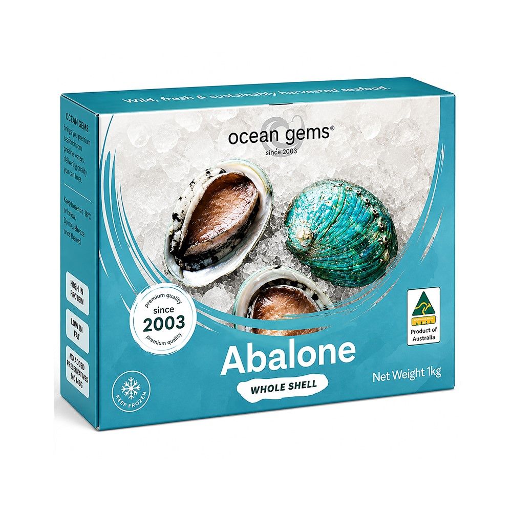 OCEAN GEMS FROZEN JADE TIGER ABALONE 14-16 PCS. / KG