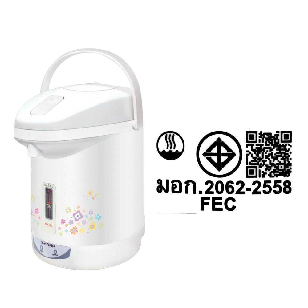 SHARP กระติกไฟฟ้า 1.8 ลิตร #KP-19S (คละแบบ)
