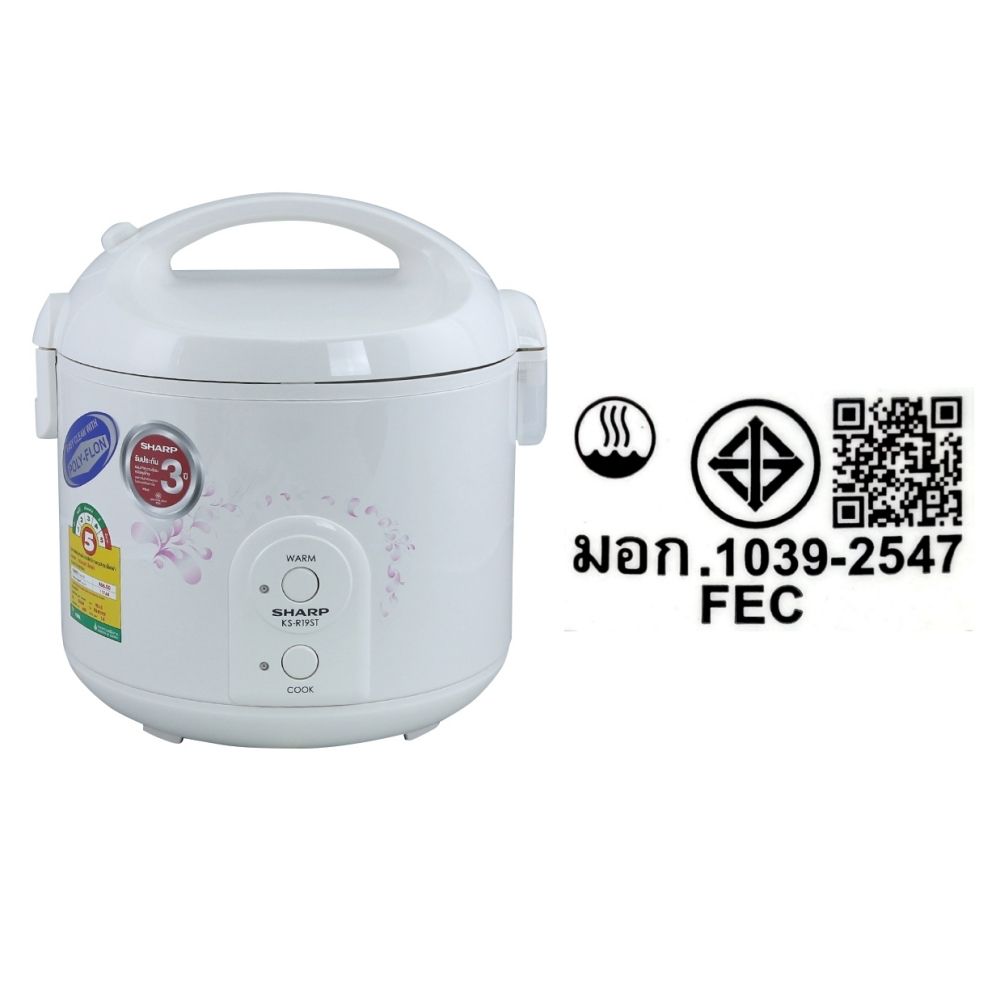 SHARP หม้อหุงข้าวอุ่นทิพย์ 1.8ล. #KS-R19ST (คละแบบ)