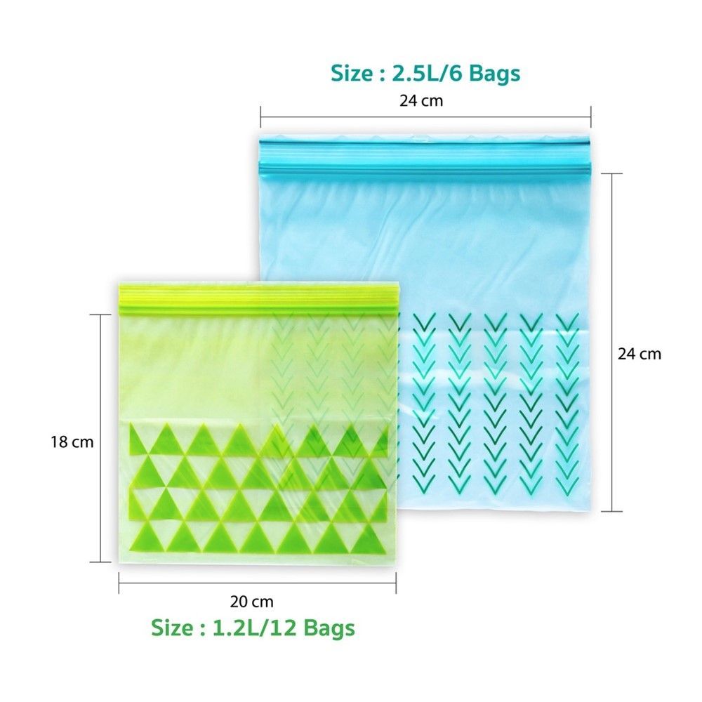 SUNZIP ถุงซิปสีพิมพ์ลายขนาด M 24 ใบ