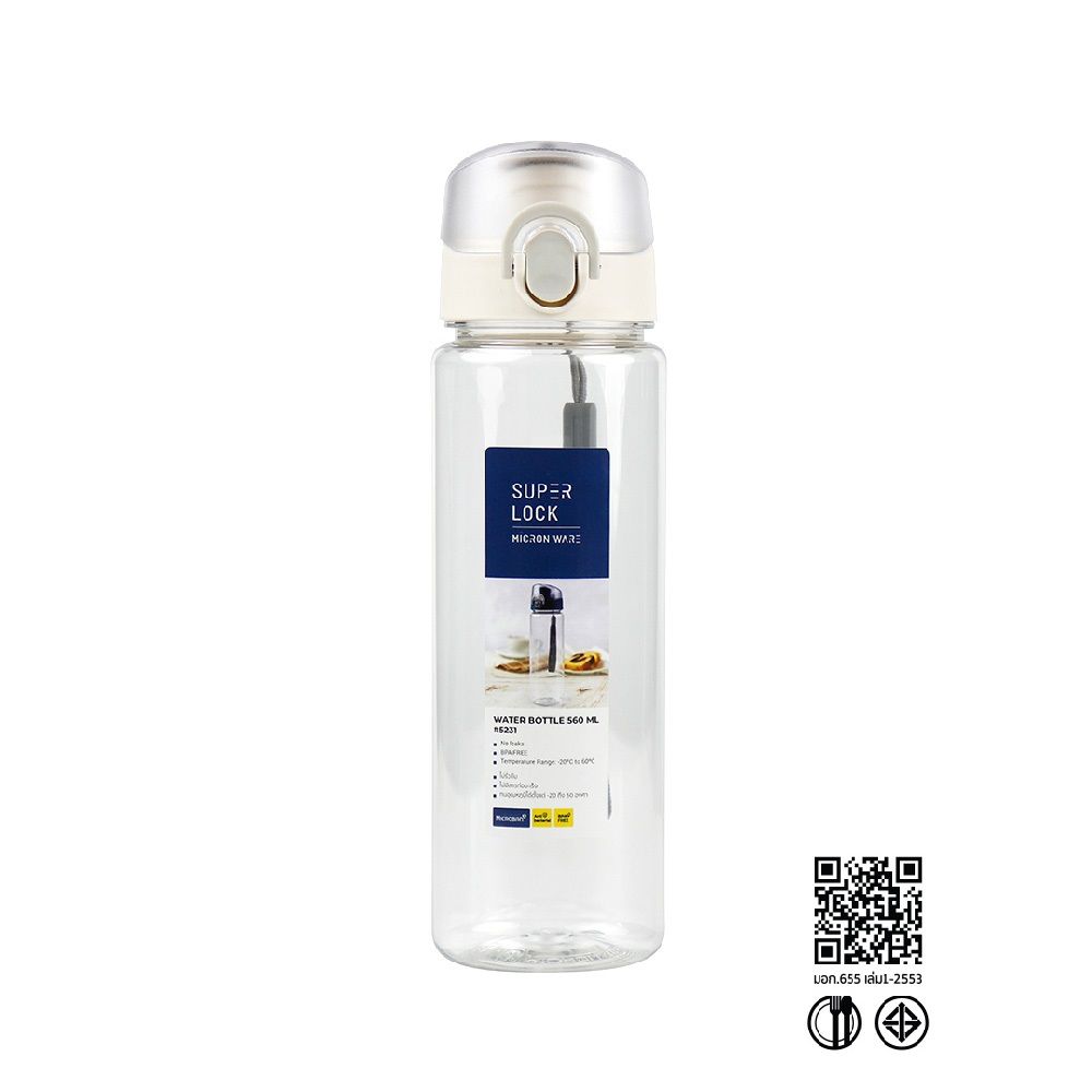 SUPER LOCK ขวดน้ำ PET สีขาว 560 ML. #5231