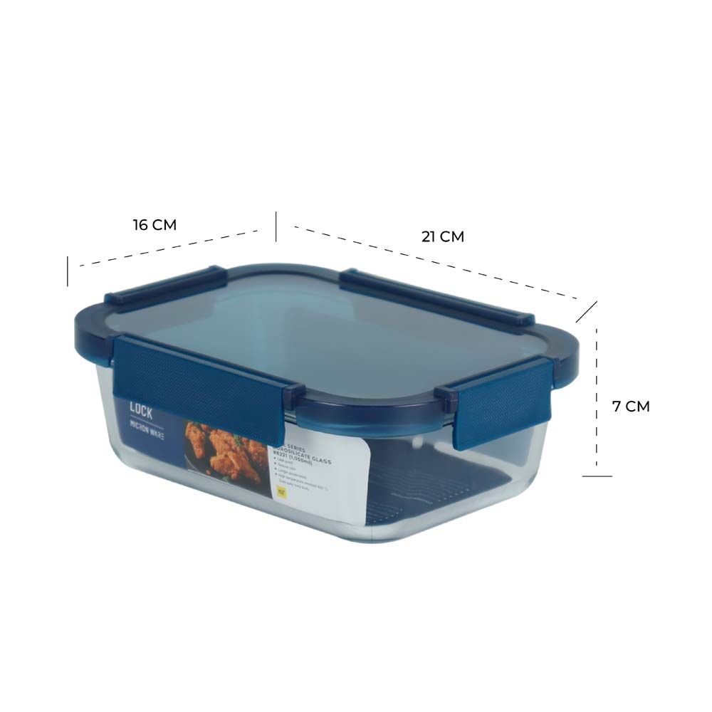 SUPER LOCK GLASS FOOD SAVER BLUE1050ML