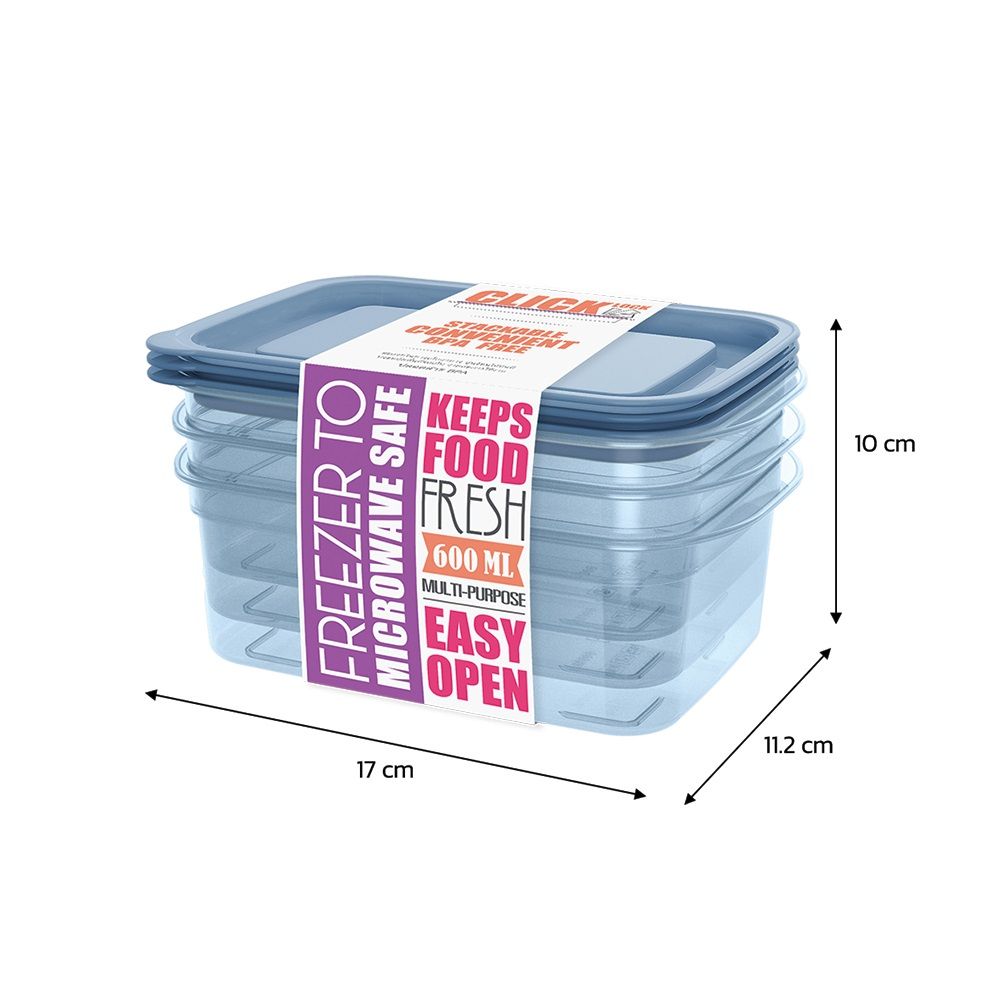 JCJ 3 SET FOOD CONTAINERS 600 ML.