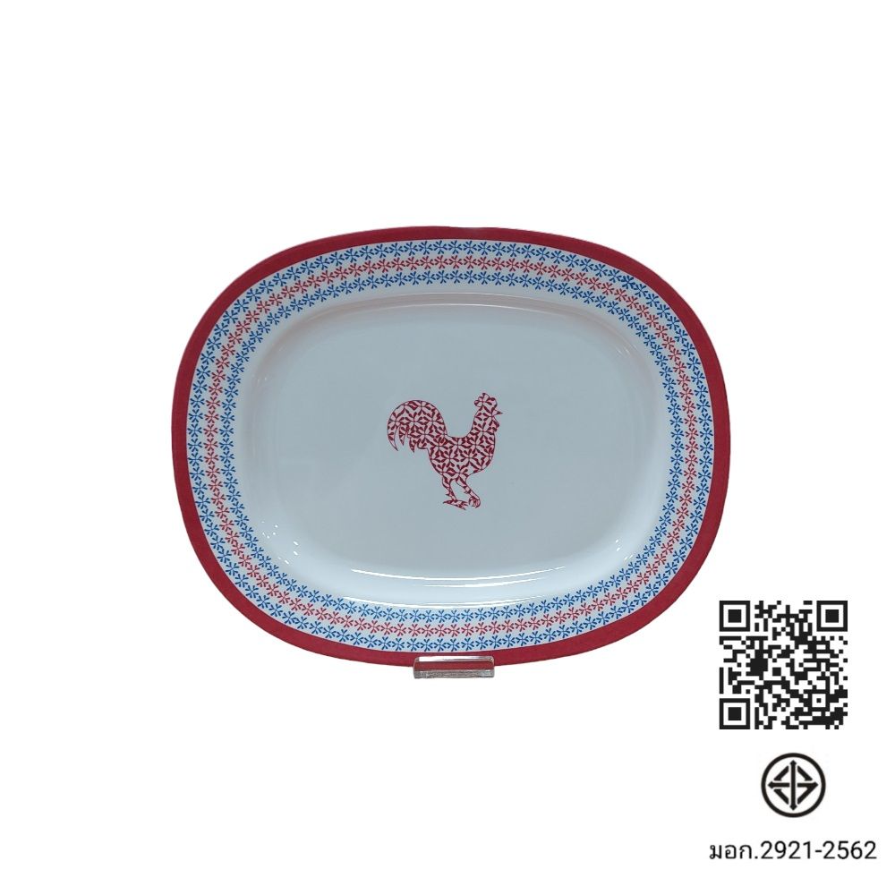 โลตัส จานเปลเมลามีนลายไก่แดง12นิ้ว