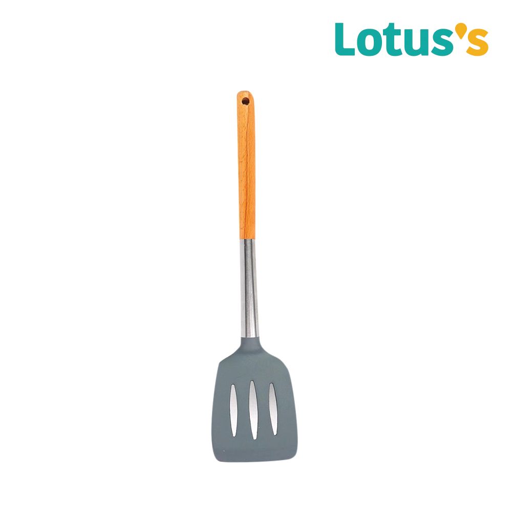 LOTUSS ตะหลิวมีร่องซิลิโคนด้ามไม้