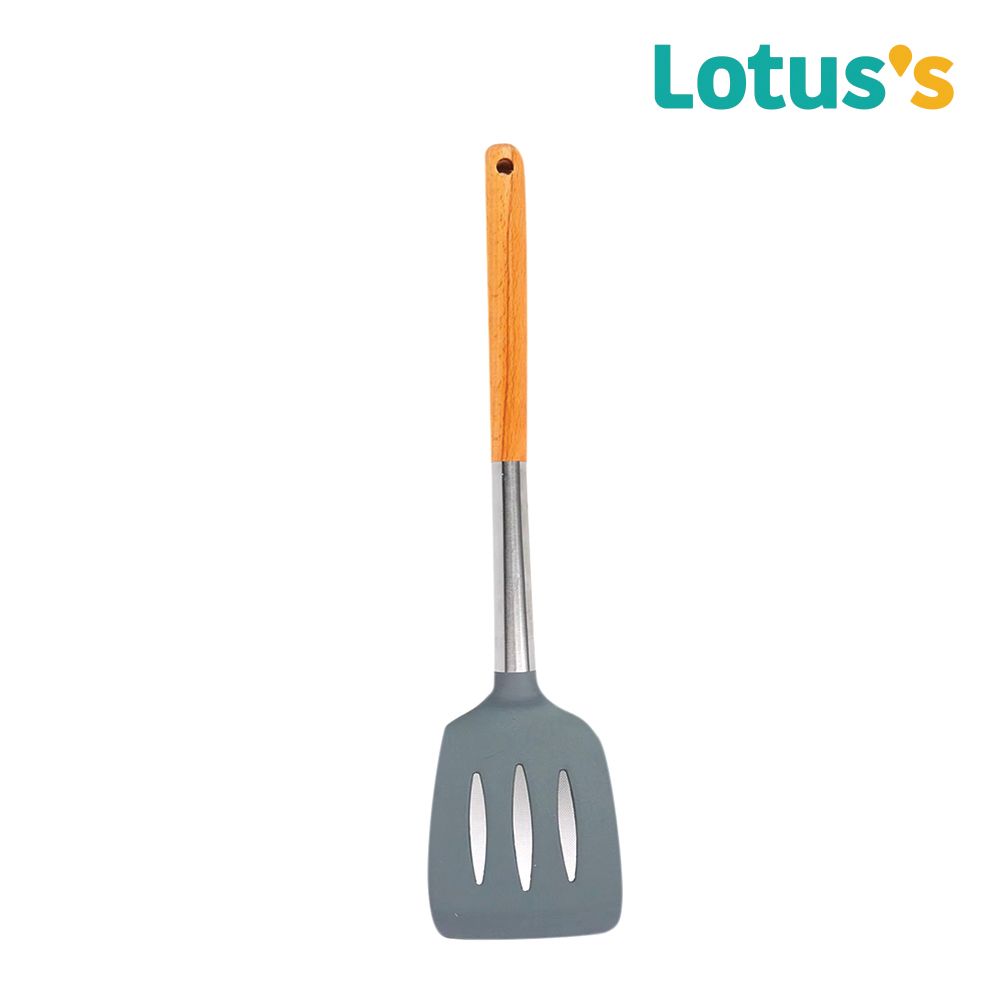 LOTUSS ตะหลิวมีร่องซิลิโคนด้ามไม้