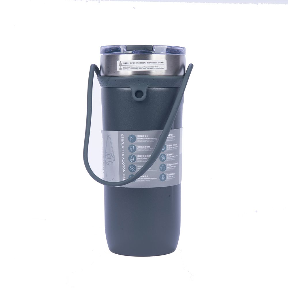 TYESOแก้วน้ำสแตนเลสมีหูสีดำ710ML.#304