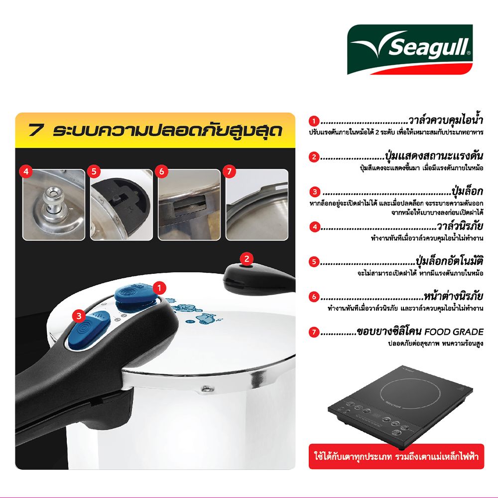 SEAGULL หม้ออัดแรงดัน 6 ลิตร