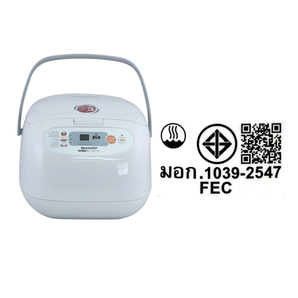 SHARP หม้อคอมพิวเตอร์ไรซ์ 1.8ล. #KS-ZT18 (คละแบบ)