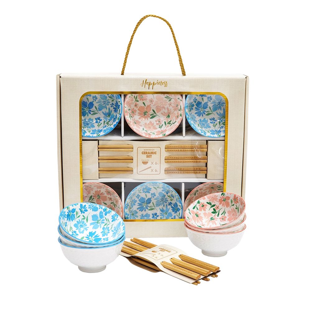 MOMENTO CUPSET CERAMIC4.5IN+CHOPSTICKS6SET (ASSORTED)