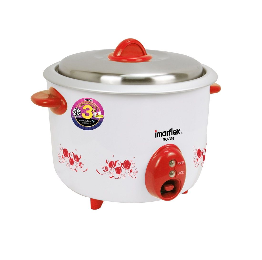 IMARFLEX RICE COOKER 1L MODEL RC-351 RED