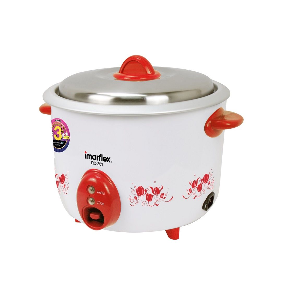 IMARFLEX RICE COOKER 1L MODEL RC-351 RED