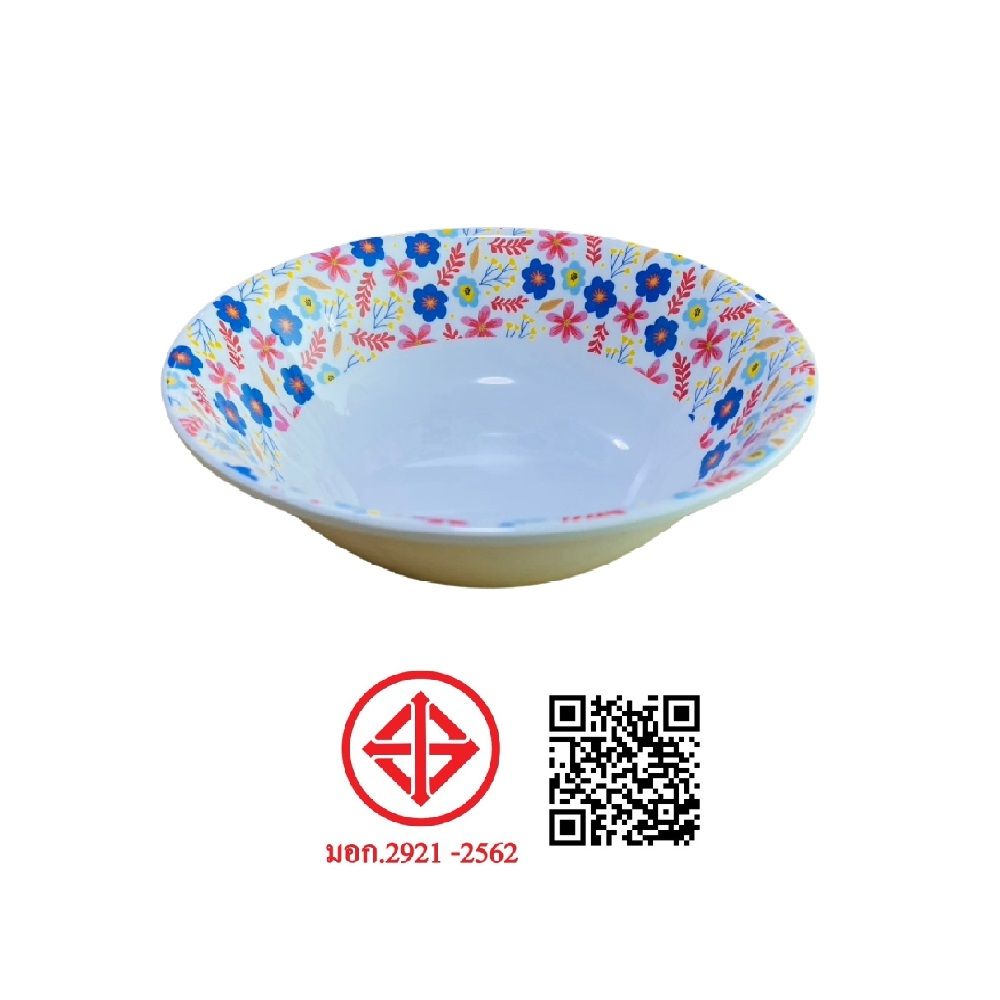 ชามแกงเมลามีนขาว 7 นิ้ว (คละแบบ)