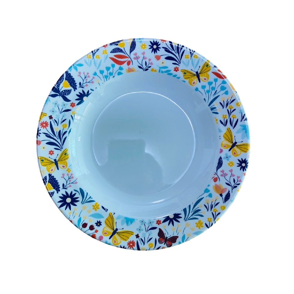 จานเมลามีนทรงลึกขาว 8 นิ้ว (คละแบบ)