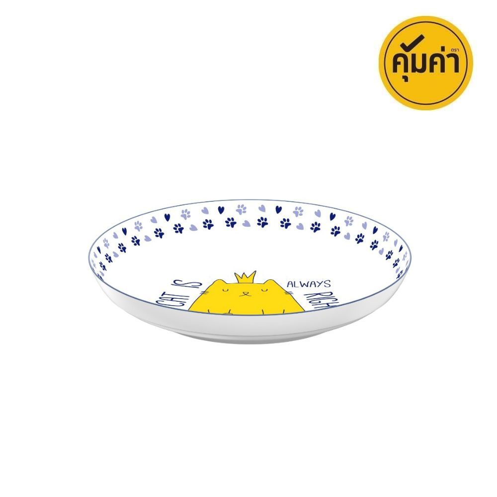 คุ้มค่าจานบัวเซรามิคคละลาย 8นิ้ว (คละแบบ)