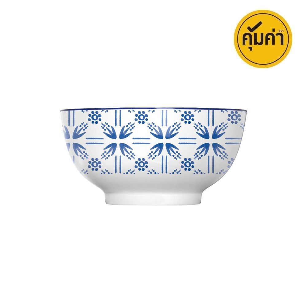คุ้มค่าชามกลมเซรามิคคละลาย 6นิ้ว (คละแบบ)
