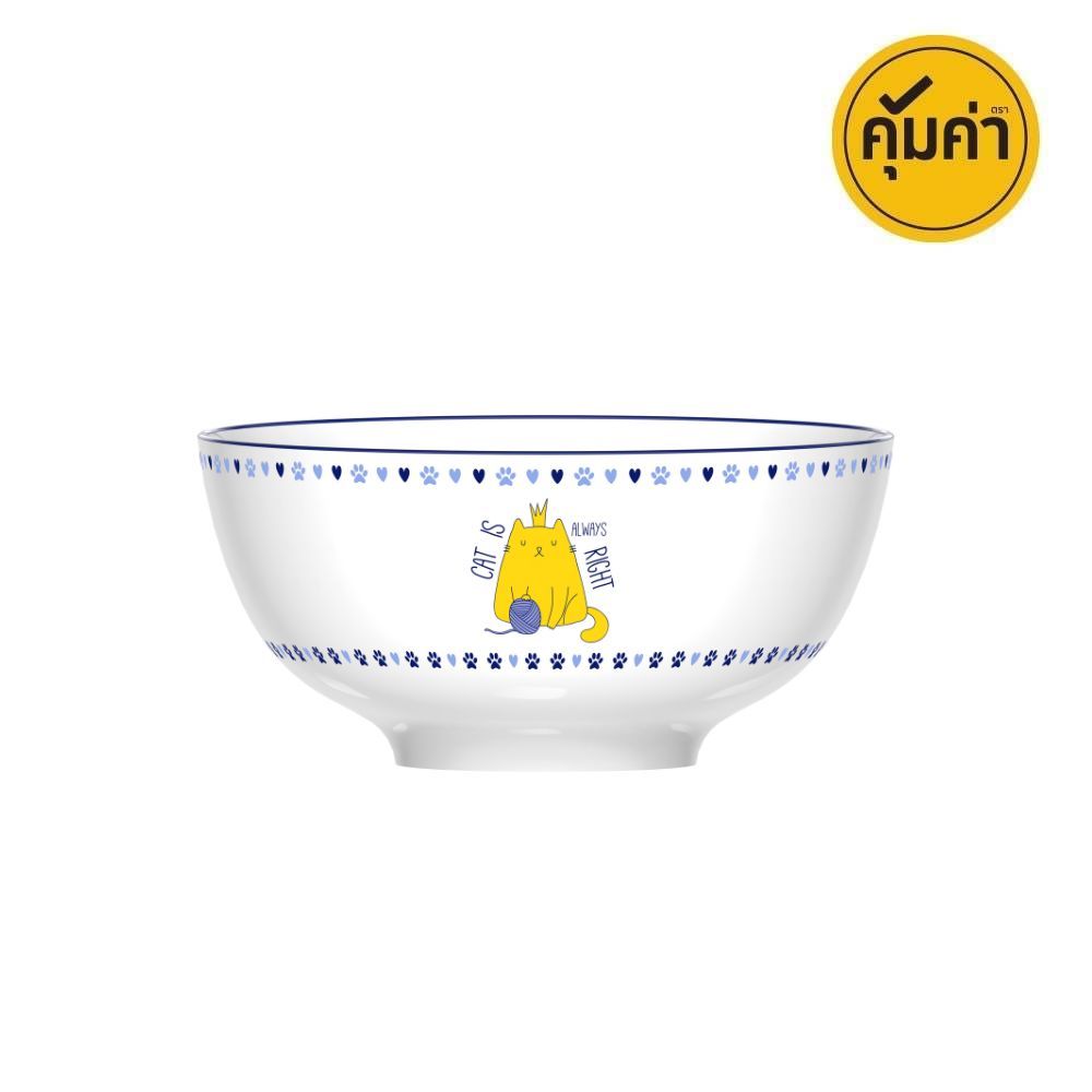 คุ้มค่าชามกลมเซรามิคคละลาย 6นิ้ว (คละแบบ)