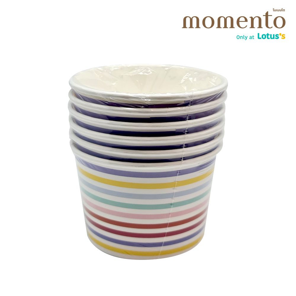 PAPER BOWL STRIPES PRINT 600 ML. X6