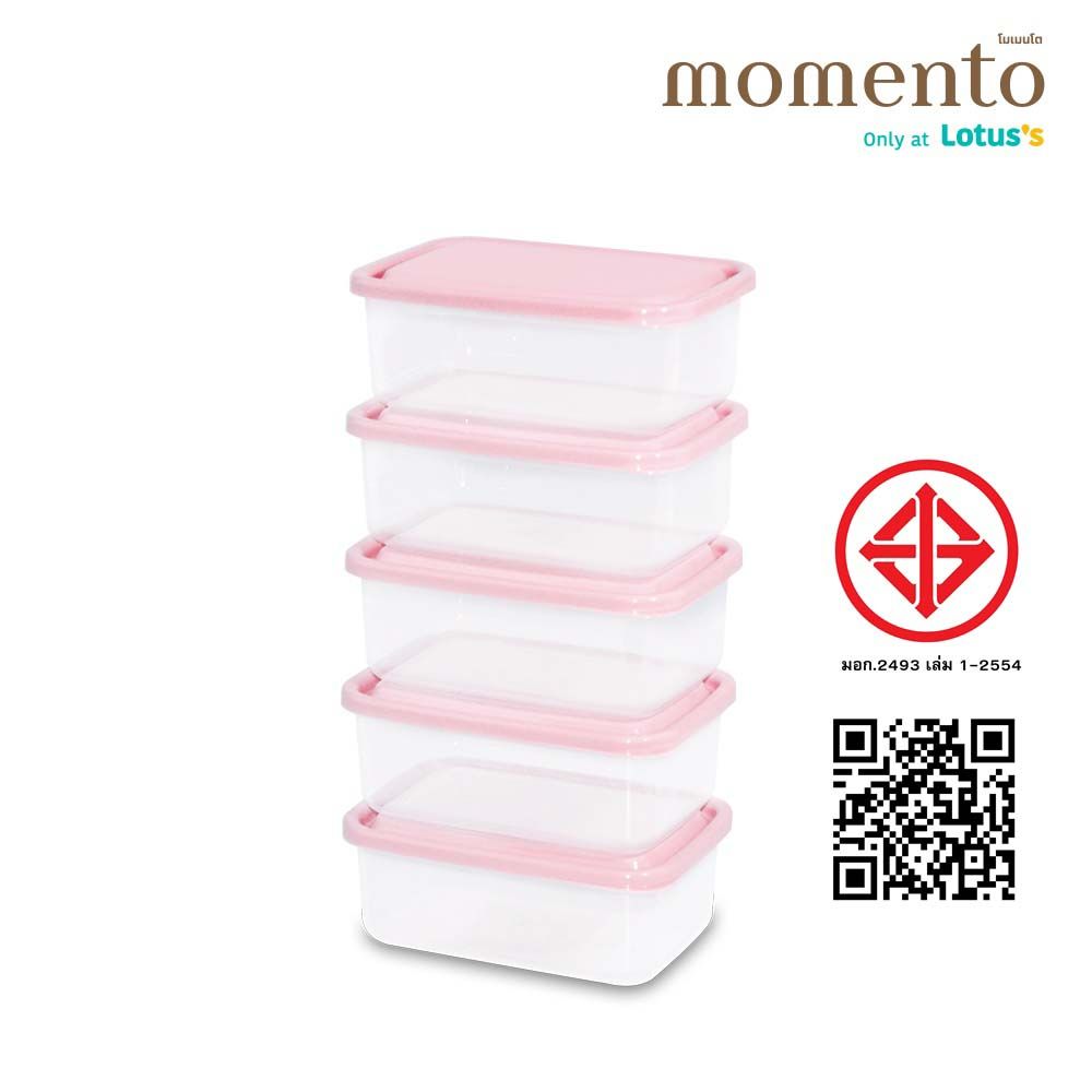 MOMENTO FOOD CONTAINER PINK 400ML X5