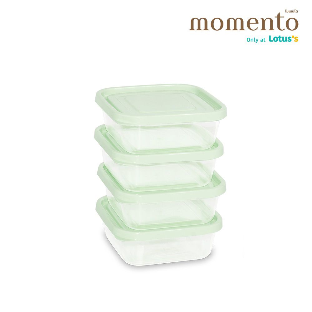 MOMENTO FOOD CONTAINER GREEN 575ML X4