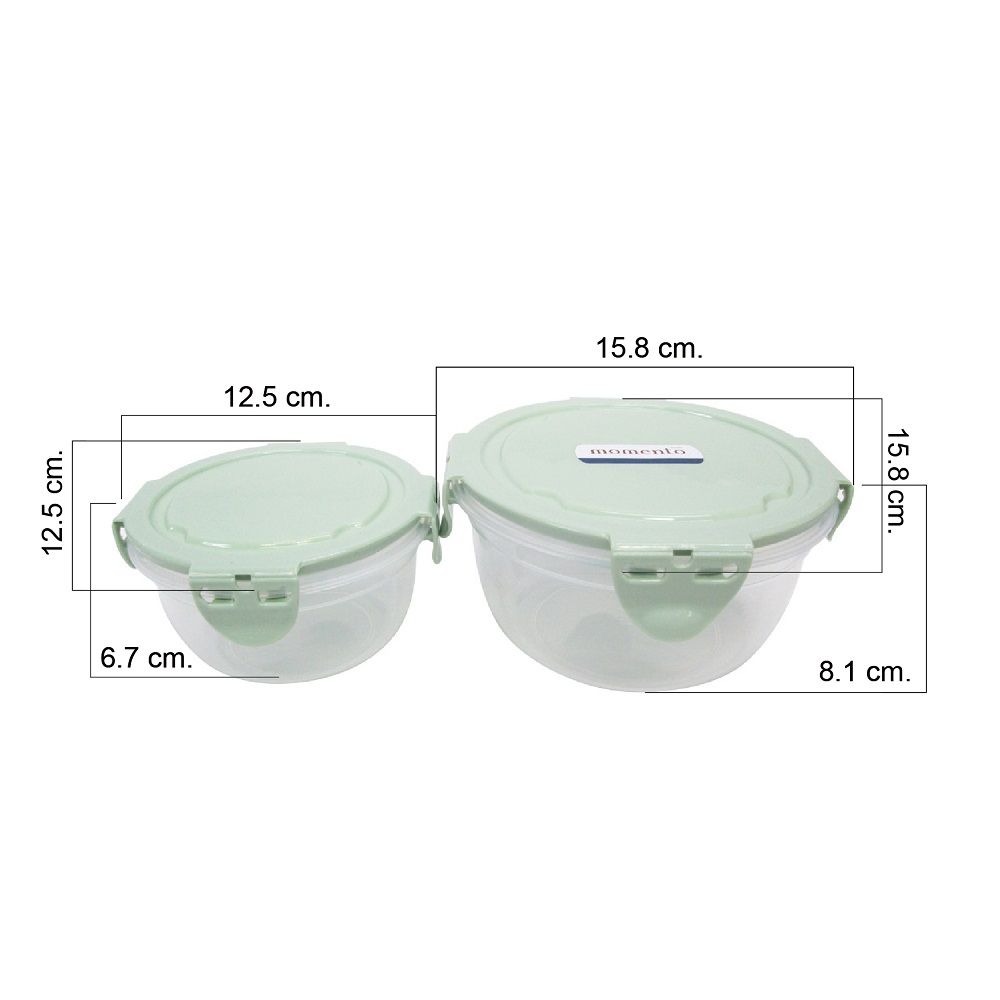 โมเมนโต ชุดกล่องล็อคกลม AB สีเขียว