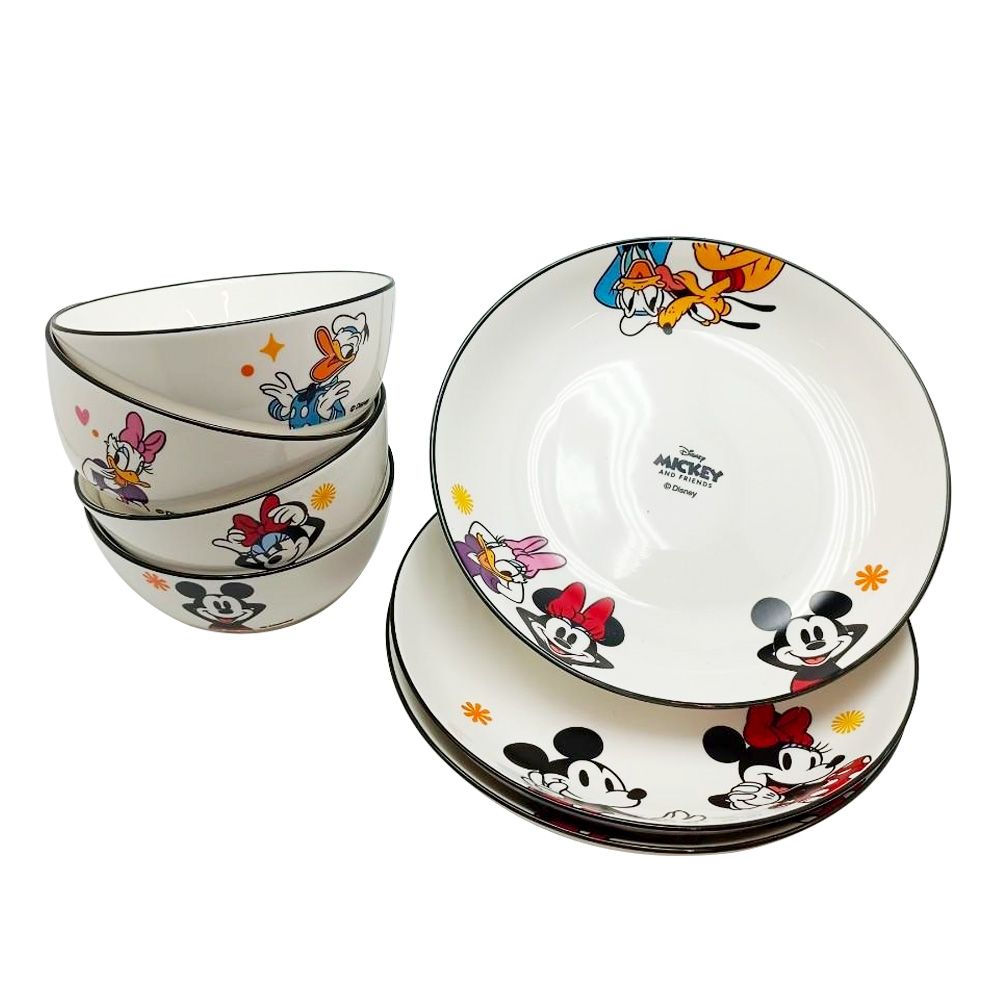 LOTUSS DISNEYชุดจานชามเซรามิกลิขสิทธิ์ 8ชิ้น