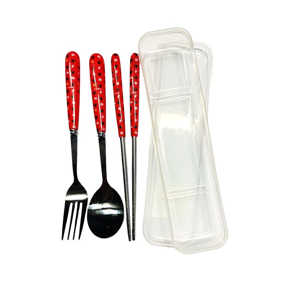 LOTUSS DISNEY ช้อนส้อมตะเกียบ พร้อมกล่อง 1 ชุด