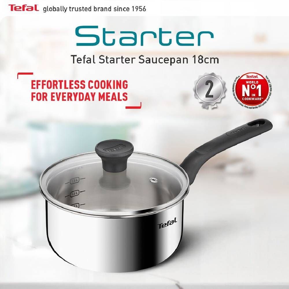 TEFAL สตาร์ทเตอร์หม้อด้าม พร้อม ฝา 18 ซม.