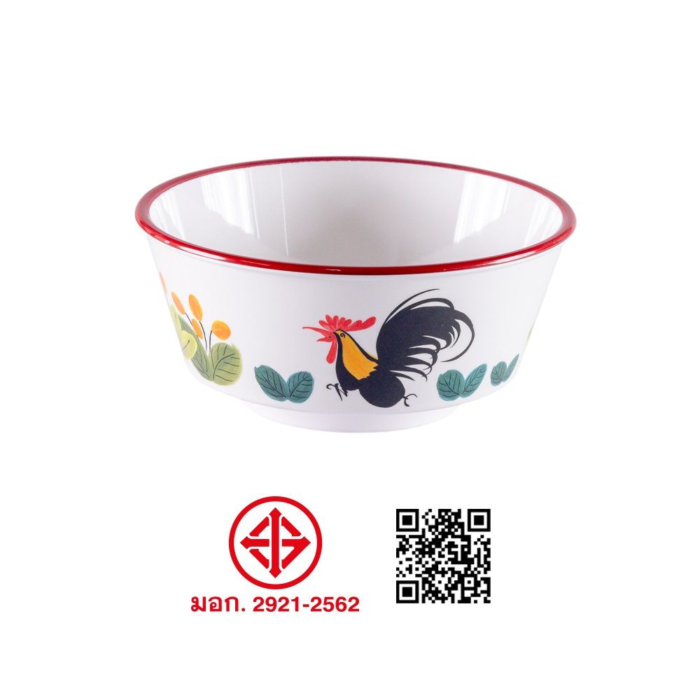 โมเมนโต ชามเมลามีน ไก่แดง 7 นิ้ว
