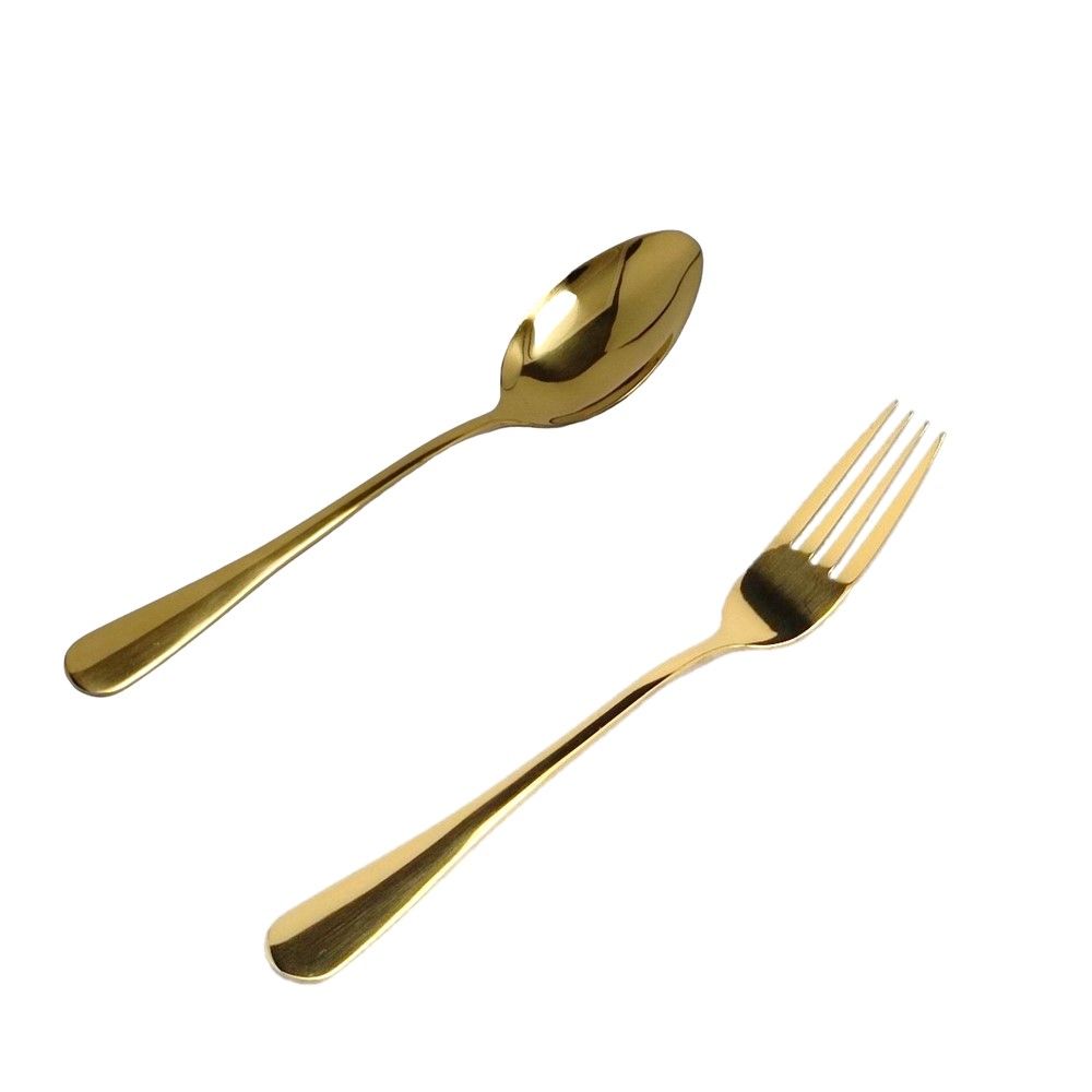 โมเมนโต ช้อนส้อมขนมสีทอง 1.8 มม.