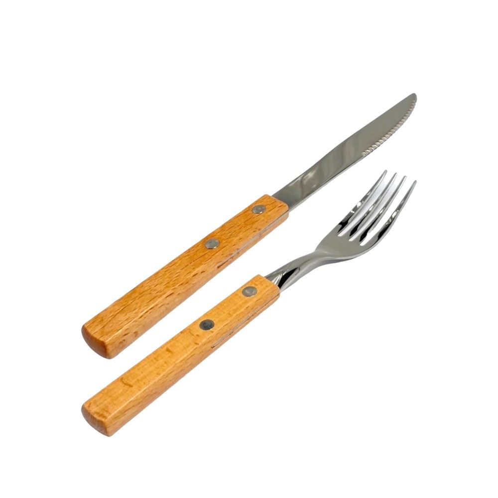 โมเมนโตชุดมีดสเต็กพร้อมส้อมด้ามไม้