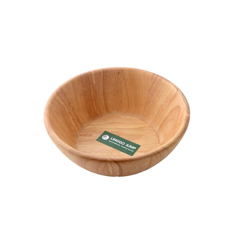 ชามสลัดไม้ยางพารา 8 นิ้ว