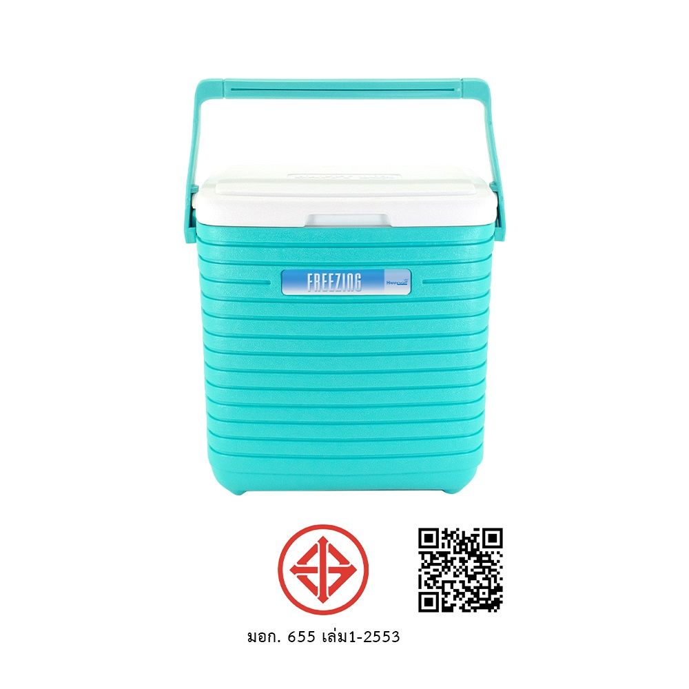 กระติกน้ำแข็งเหลี่ยมสีเขียวมิ้น 16 ลิตร
