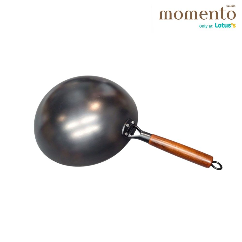 กระทะเหล็กเผาด้ามไม้ 36 ซม.